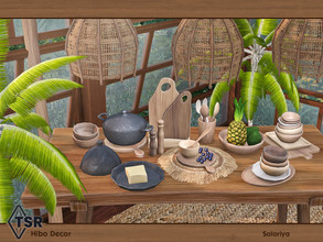 Sims 4 — Hibo Decor by soloriya — A decorative set for dining rooms and kitchens. Has 3 color variations, includes 10