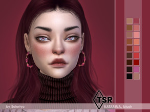 Sims 4 — Blush Katarina by soloriya — Natural blush for cheeks and nose in 18 colors. All genders, all ages. HQ