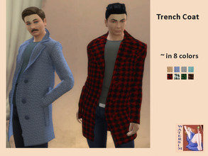 Sims 4 — ws Man Trench Coat - RC by watersim44 — Trenchcoat for Man. It's a standalone recolor "Belaloallure_Vennie