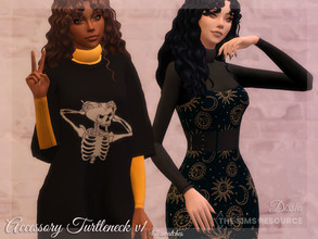 Sims 4 — Accessory Turtleneck v1 by Dissia — Accessory long sleeves bodysuit with turtleneck in many colors! Available in