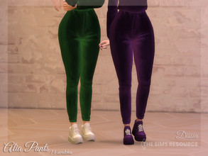 Sims 4 — Alia Pants by Dissia — Velvet jogger pants Available in 14 swatches