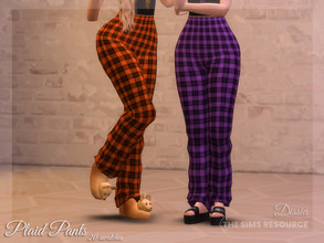 Sims 4 — Plaid Pants by Dissia — Checked long pants made as pajama, but your sim can wear them as a everyday bottom too!