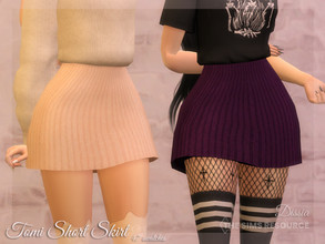 Sims 4 — Tomi Short Skirt by Dissia — Ribbed warm short skirt perfect for fall / autumn and winter outfits :) Available
