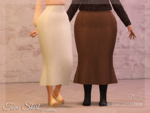 Sims 4 — Tomi Skirt by Dissia — Long ribbed warm skirt perfect for fall / autumn and winter outfits :) Available in 47