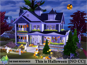 Sims 4 — This is Halloween || NO CC || by Bozena — The house is located in the cove of jasmine . Brindleton Bay. Time for