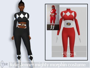 Sims 4 — Kylie Jenner Mighty morphin costume by akaysims — Kylie Jenner's power rangers mighty morphin halloween costume.