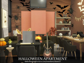 Sims 4 — Halloween Apartment by dasie22 — The apartment was built in San Myshuno in 121 Medina Studios. This modern