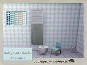 Sims 4 — Baby Got Blocks Wallpaper by Garbelishe — A wallpaper with blocks. Comes in five colours, with white floor