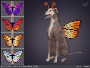 Sims 4 — Butterfly Wings For Large Dogs by feyona — Halloween suit as Butterfly Wings For Large Dogs come in 4 colors.