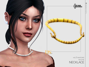 Sims 4 — Hold Me Necklace by DailyStorm — Solid metal necklace without clasp with lines. Available in 7 colors. - new