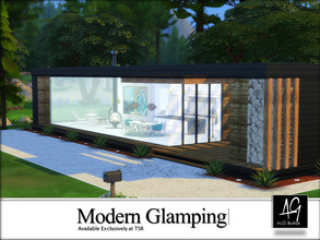 Sims 4 — Modern Glamping by ALGbuilds — Go Glamping or go green in this Modern Container Cabin. Simplistic yet modern