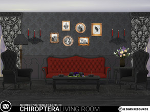 Sims 4 — Modern Victorian Gothic - Chiroptera Living Room by wondymoon — Chiroptera modern victorian gothic style living