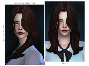 Sims 4 — Samantha Hairstyle by -Merci- — New Maxis Match Hairstyle for Sims4. -24 EA Colours. -For female, teen-elder.