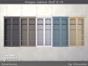 Sims 4 — Morgan Cabinet Shelf B V2 by Mincsims — Cabinet with glass door. 5 swatches Additional Cabinet
