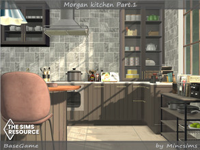 Sims 4 — Morgan Kitchen Part.1 by Mincsims — The set consists of 9 packages. -3 Counters(All LODs included) -1 Island(All