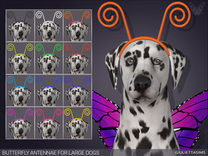 Sims 4 — Butterfly Antennae For Large Dogs by feyona — Butterfly antennae for large dogs for Halloween come in 12 colors.
