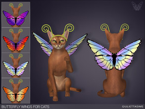 Sims 4 — Butterfly Wings For Cats by feyona — Butterfly Wings For Cats come in 4 colors. Check the recommended tab to