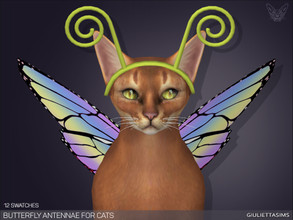 Sims 4 — Butterfly Antennae For Cats by feyona — Butterfly antennae for cats for Halloween come in 12 colors. Check the