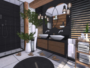Sims 4 — Luna Bathroom by Suzz86 — Luna is a fully furnished and decorated bathroom. Size: 4x5 Value: $ 6,500 Short Walls