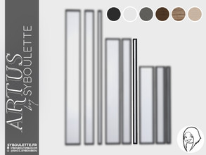 Sims 4 — Artus - vertical narrow window (1/3 tile - medium wall) by Syboubou — Very narrow windows to make contemporary