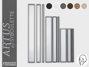 Sims 4 — Artus - vertical narrow window (2/3 tile - medium wall) by Syboubou — Very narrow windows to make contemporary