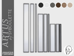 Sims 4 — Artus - vertical narrow window (1/3 tile - short wall) by Syboubou — Very narrow windows to make contemporary
