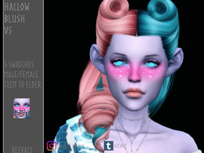 Sims 4 — Hallow Blush V5 by Reevaly — 5 Swatches. Teen to Elder. Male and Female. Works with all Skins and Overlays. Base