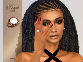 Sims 4 — Pearl Ring by Suzue — * New Mesh (Suzue) * 5 Swatches * For Female (Teen to Elder) * Ring Category * HQ