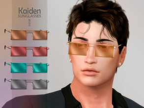 Sims 4 — Kaiden Sunglasses by Suzue — -New Mesh (Suzue) -12 Swatches -For Female and Male (Teen to Elder) -HQ Compatible