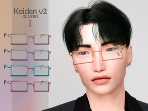 Sims 4 — Kaiden V2 Glasses by Suzue — -New Mesh (Suzue) -12 Swatches -For Female and Male (Teen to Elder) -HQ Compatible