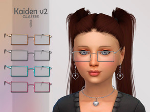 Sims 4 — Kaiden V2 Glasses Child by Suzue — -New Mesh (Suzue) -12 Swatches -For Female and Male (Child) -HQ Compatible