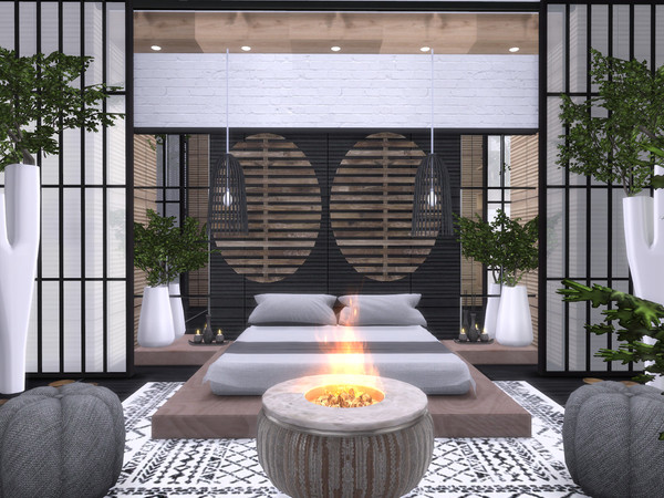 Sims 4 — Luna Bedroom by Suzz86 — Luna is a fully furnished and decorated bedroom. Size: 7x6 Value: $ 7,400 Short Walls