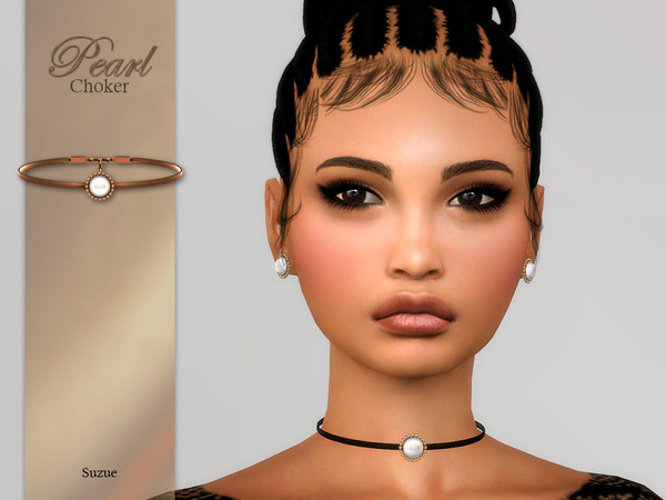 Sims 4 — Pearl Choker by Suzue — -New Mesh (Suzue) -10 Swatches -For Female (Teen to Elder) -HQ Compatible