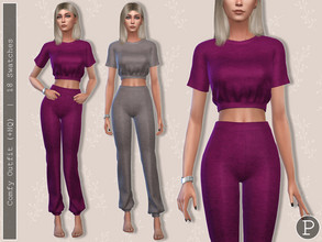 Sims 4 — Comfy Top II by Pipco — A relaxed top in 18 colors. Base Game Compatible New Mesh All Lods HQ Compatible