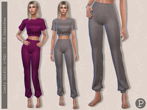 Sims 4 — Comfy Pants II by Pipco — Relaxed pants in 18 colors. Base Game Compatible New Mesh All Lods HQ Compatible