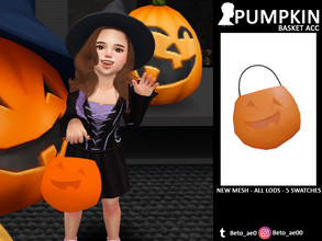 Sims 4 — Pumpkin basket (ACC) by Beto_ae0 — Halloween pumpkin basket for babies, hope you like it - Mesh of the base
