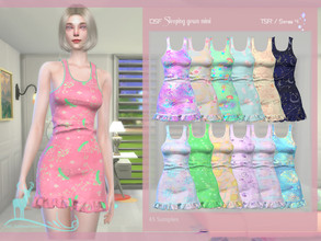 Sims 4 — Sleeping gown Mimi by DanSimsFantasy — Comfortable pajama in cotton material. you have 45 samples. Cloning