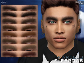 Sims 4 — Marcelo Eyebrows N112 by MagicHand — Bushy eyebrows in 13 colors - HQ compatible. Preview - CAS thumbnail
