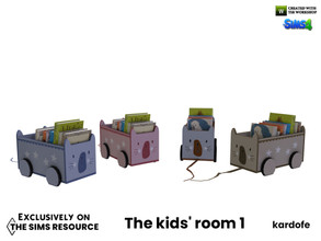 Sims 4 — The kids' room_Book cart by kardofe — Small trolley with books, works as a bookcase. In four different options