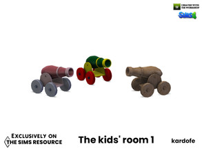 Sims 4 — The kids' room_Cannon by kardofe — Small toy cannon, decorative, in three different options.