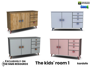 Sims 4 — The kids' room_Children's dresser by kardofe — Children's dresser, with two doors and four drawers, with fun
