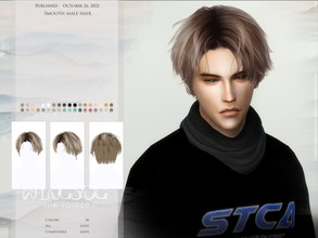 Sims 4 — Smooth male hair TO1026 by wingssims — Colors:36 All lods Compatible hats Hope you like it!