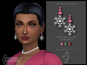 Sims 4 — Winter Snow earrings by Glitterberryfly — Get ready for winter with this cold snowflake earrings! 