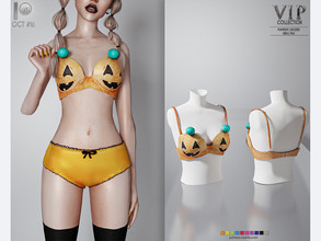 Sims 4 —  [PATREON]  (Early Access) HALLOWEEN-PUMPKIN LINGERIE P65 by busra-tr — ( BRA ) 10 colors Adult-Elder-Teen-Young