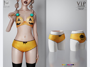 Sims 4 —  [PATREON]  (Early Access) HALLOWEEN-PUMPKIN LINGERIE P66 by busra-tr — ( PANTIES ) 10 colors