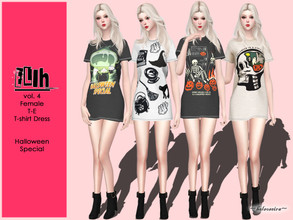 Sims 4 — ELIH - Vol.4 - T-Shirt Dress by Helsoseira — Style : T-Shirt mini dress, Halloween special Name : ELIH vol.4 Sub