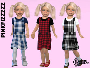 Sims 4 — Toddler Play Plaid Dress by Pinkfizzzzz — Cute little plaid/tartan dress in 6 different swatches for your mini