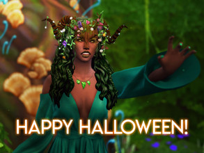 Sims 4 — Dryad Hair by feralpoodles — A long, curly hair made for my dryad mask, but can be used as a regular hair as