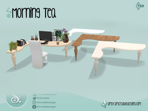 Sims 4 — Morning Tea desk by SIMcredible! — by SIMcredibledesigns.com available at TSR 4 colors variations