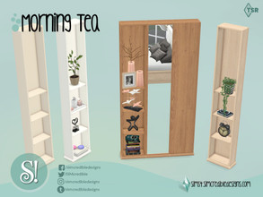 Sims 4 — Morning tea half-tile shelves by SIMcredible! — by SIMcredibledesigns.com available at TSR 4 colors variations